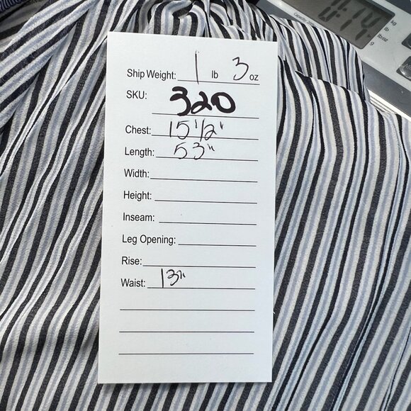 Maeve Darcy Striped Bib Front Pleated Skirt Maxi Dress Navy Blue White Size 4 - Picture 7 of 7